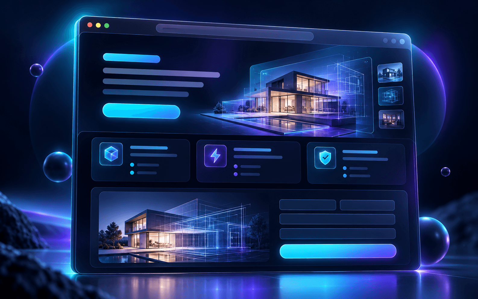 Representação de uma landing page com chamada principal e formulário