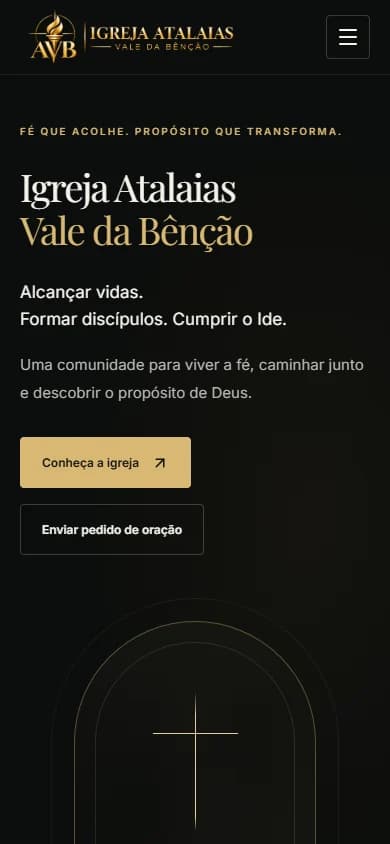Interface de Igreja Atalaias Vale da Bênção em celular