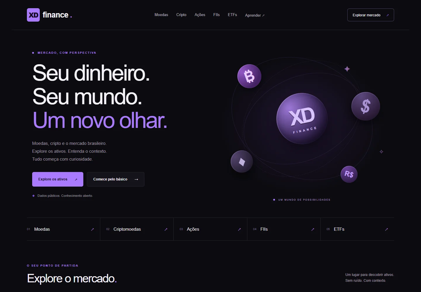 Interface desktop de XD Finance