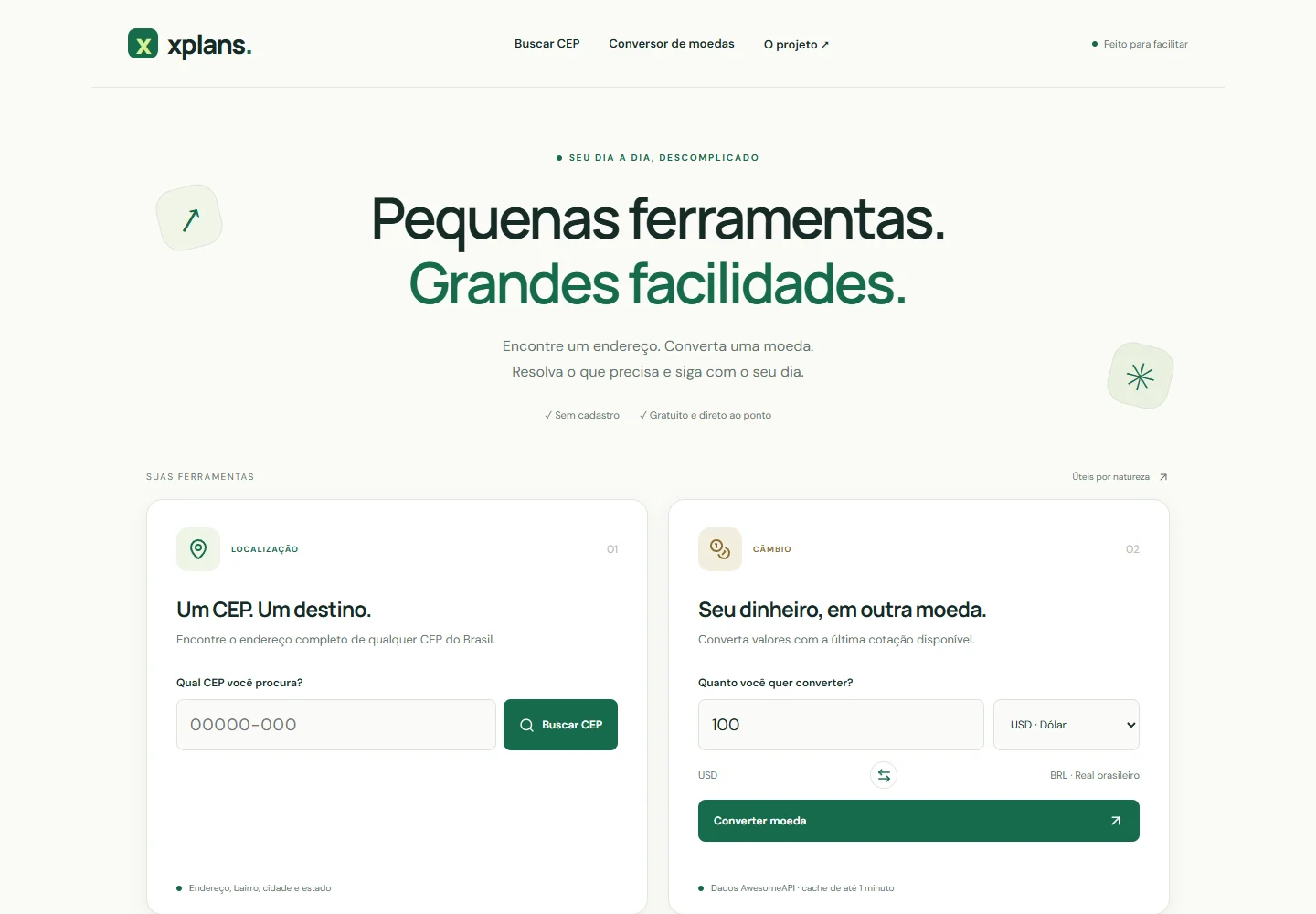 Interface desktop de XPlans Utilidades